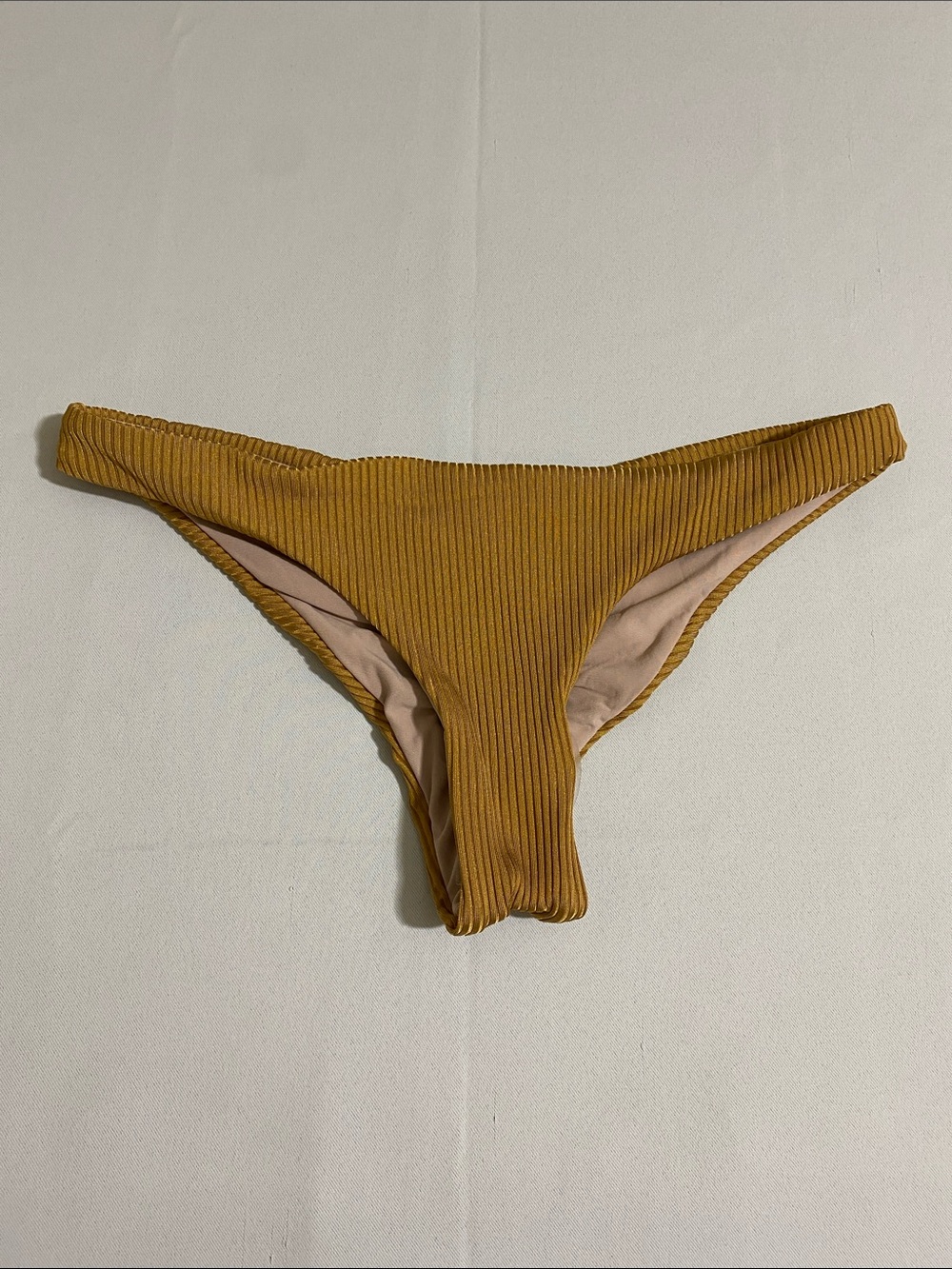 PILYQ GOP Basic Ruched Teeny Textured Bikini Bottom Size L